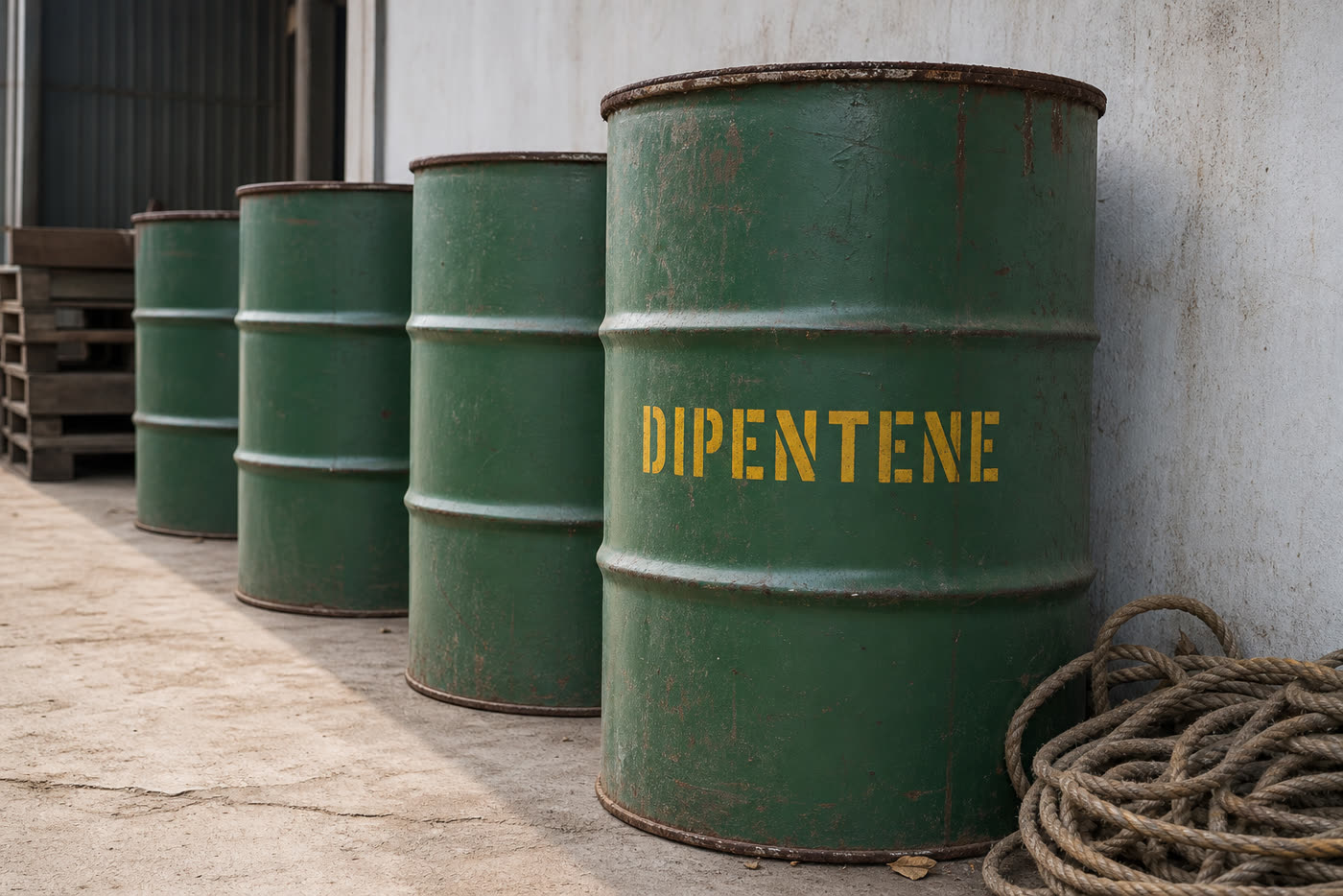 Dipentene packed for despatch