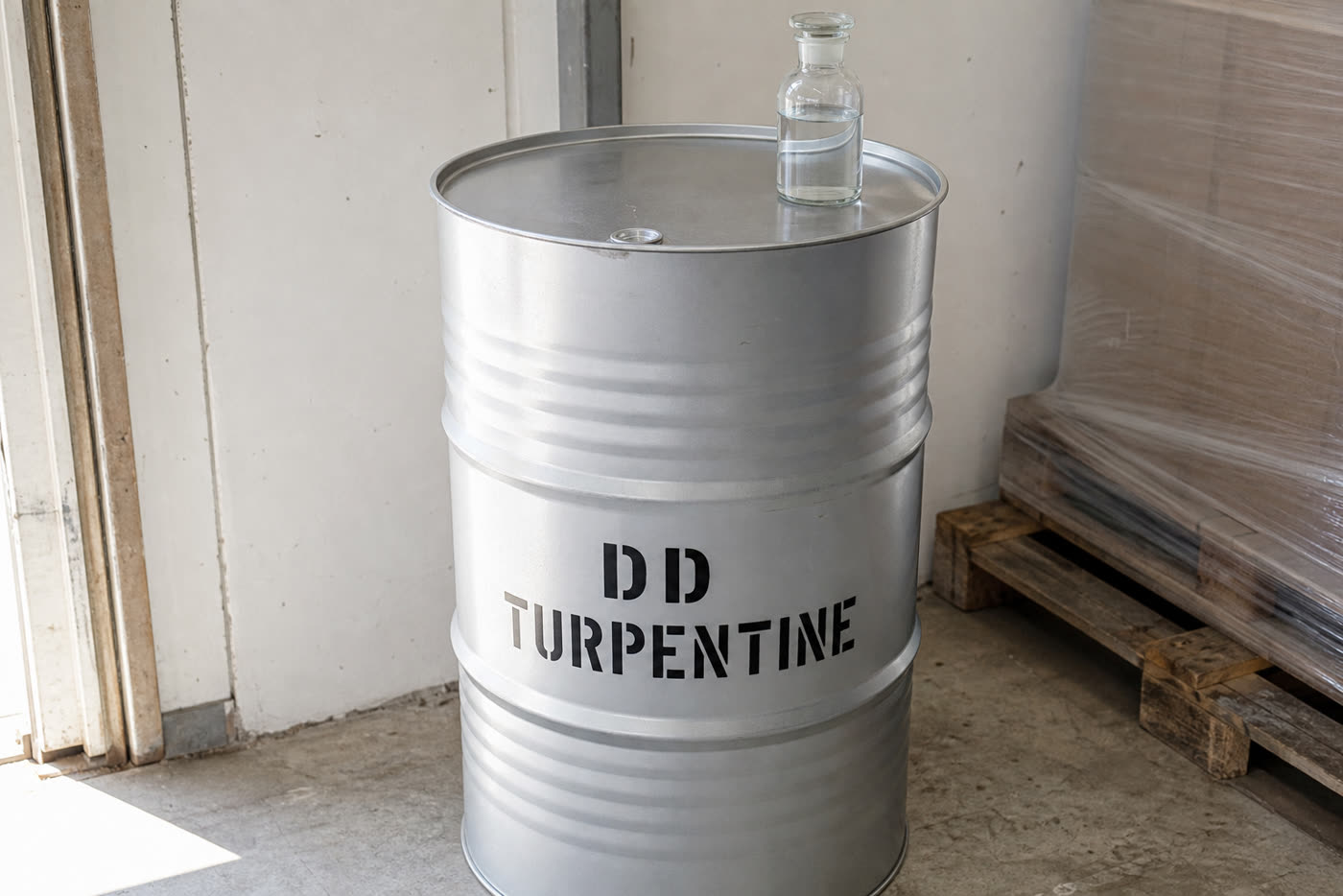 Double Distilled Turpentine Oil packed for despatch
