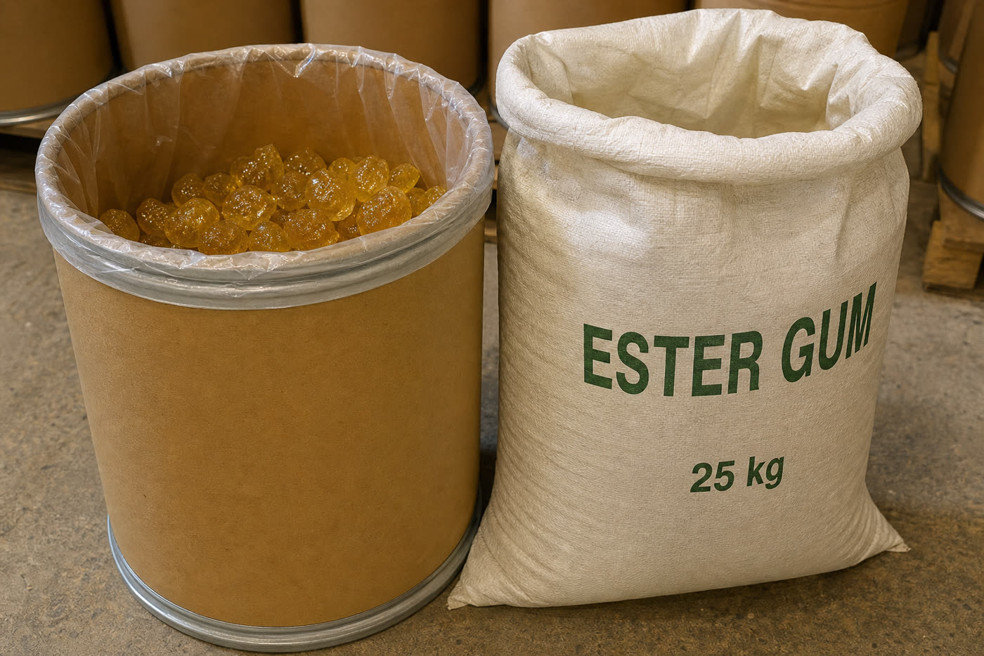 Ester Gum packed for despatch