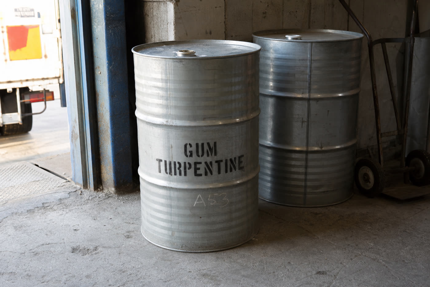 Gum Turpentine Oil packed for despatch