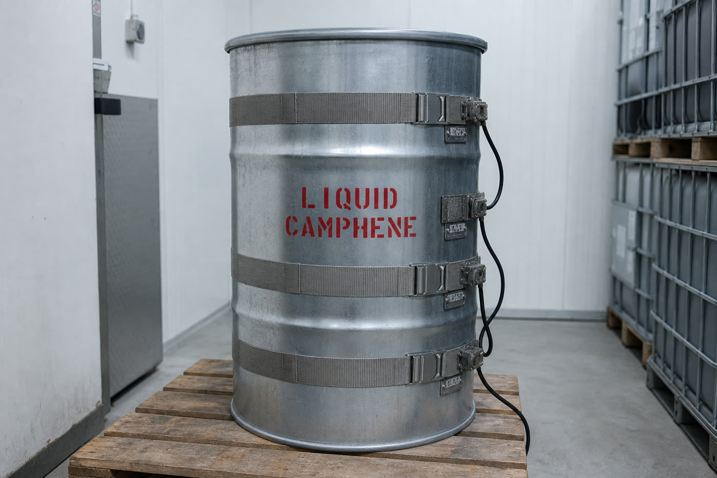 Liquid Camphene packed for despatch