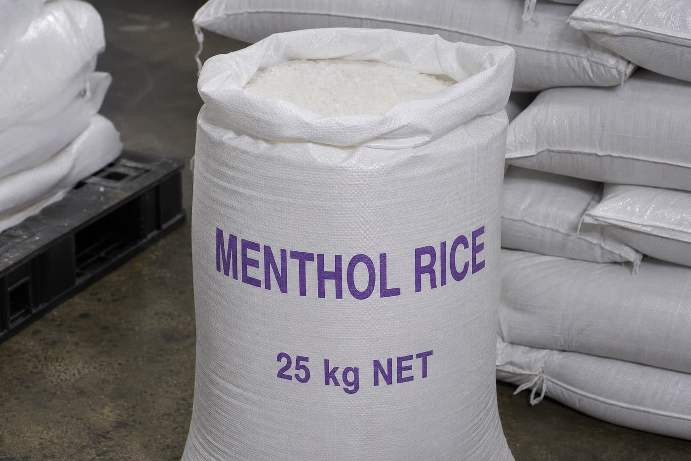 Menthol Rice Crystals packed for despatch